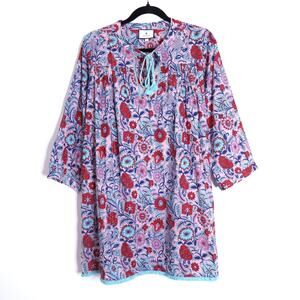 TUCKERNUCK Mauve and Rose Wildflower Bondi Coverup Beachwear Women's S